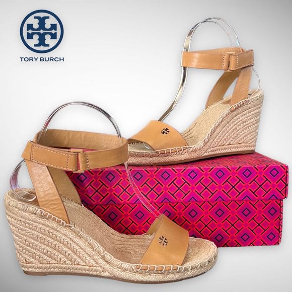 Tory Burch Bima 2 Espadrille Wedge 90mm Heel 8(M) Sandal Natural Vachetta $298 - Picture 14 of 14
